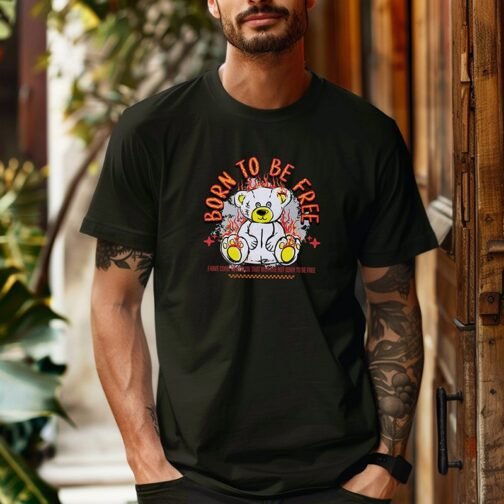 Tricou Barbati Cu Urs - Born To Be Free - imagine 2