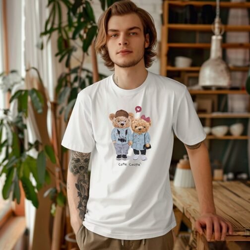 Tricou Barbati Cu Urs - Cute Cuple