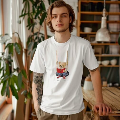 Tricou Barbati Cu Urs - Enjoy Reading
