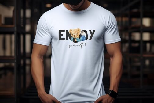 Tricou Barbati Cu Urs - Enjoy Yourself!