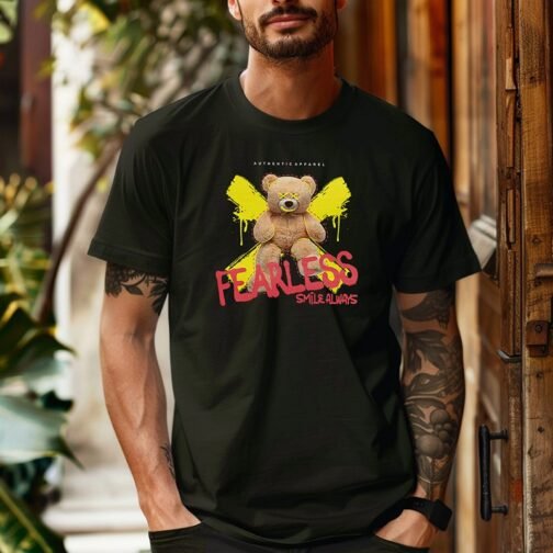 Tricou Barbati Cu Urs - Fearless Smile Always - imagine 2