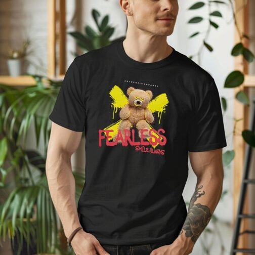 Tricou Barbati Cu Urs - Fearless Smile Always