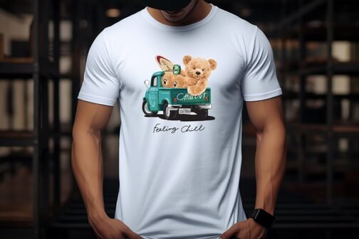 Tricou Barbati Cu Urs - Feeling Chill