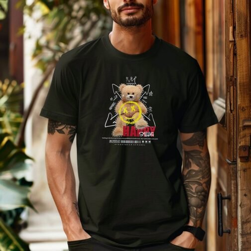 Tricou Barbati Cu Urs - Happy Smiling - imagine 2
