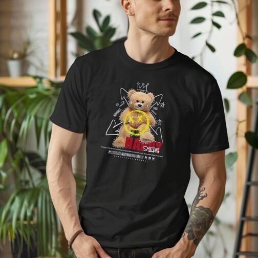 Tricou Barbati Cu Urs - Happy Smiling