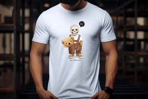 Tricou Barbati Cu Urs - Hi Be Yourself