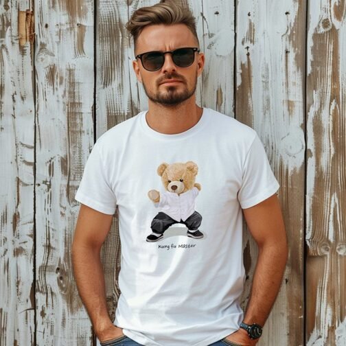 Tricou Barbati Cu Urs - Kung Fu Master - imagine 3