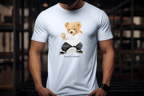 Tricou Barbati Cu Urs - Kung Fu Master