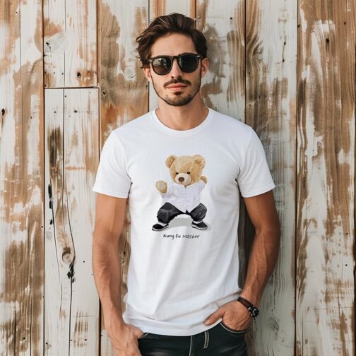 Tricou Barbati Cu Urs - Kung Fu Master - imagine 2