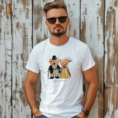 Tricou Barbati Cu Urs - Lady And Gentelman - imagine 2