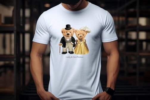 Tricou Barbati Cu Urs - Lady And Gentelman
