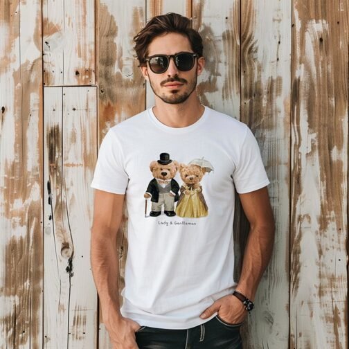 Tricou Barbati Cu Urs - Lady And Gentelman - imagine 3