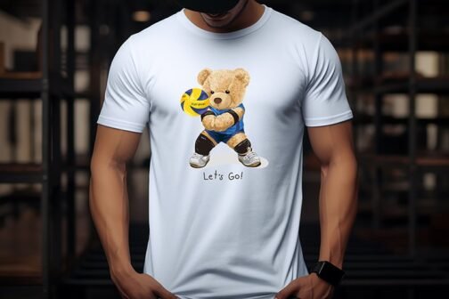 Tricou Barbati Cu Urs - Let's Go!