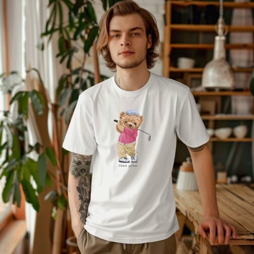 Tricou Barbati Cu Urs - Little Golfer