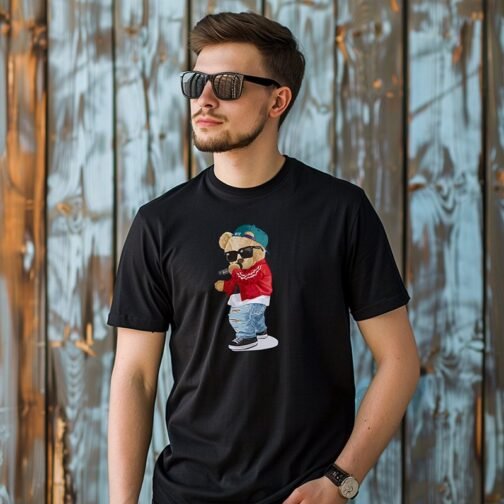 Tricou Barbati Cu Urs - NYC - imagine 4