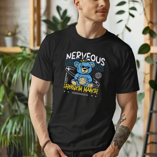Tricou Barbati Cu Urs - Nerveous Problem Maker