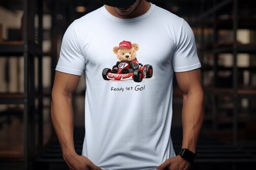 Tricou Barbati Cu Urs - Ready Set Go