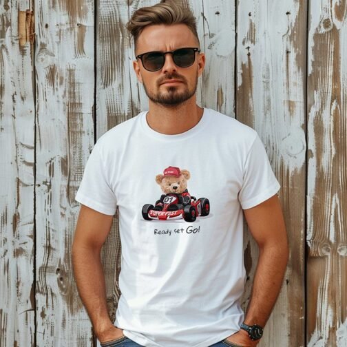 Tricou Barbati Cu Urs - Ready Set Go - imagine 2
