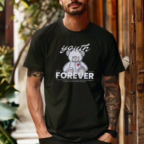 Tricou Barbati Cu Urs - Youth Forever - imagine 2