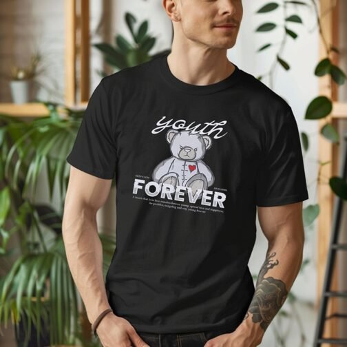 Tricou Barbati Cu Urs - Youth Forever