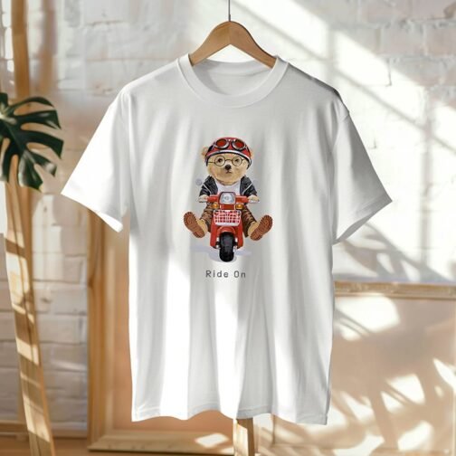 Tricou Barbati cu Urs - Ride On - imagine 2