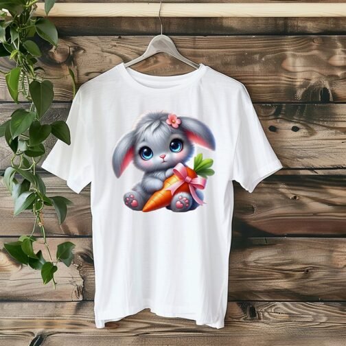 Tricou Femei – Cute Bunny with Carrot - imagine 2