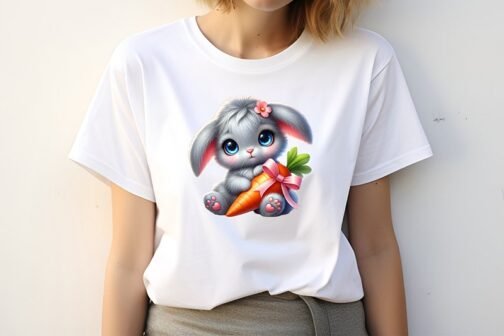 Tricou Femei – Cute Bunny with Carrot