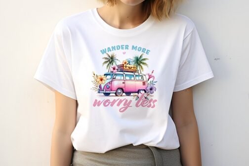 Tricou femei - Wander More Worry Less
