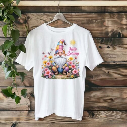 Tricou Femei - Garden Spring Gnome Roz - imagine 4