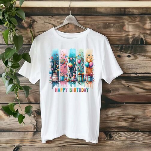 Tricou Femei - Happy Birthday Brushstroke - imagine 4
