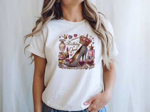 Tricou Femei - Birthday Glitter Queen Birthday - imagine 3
