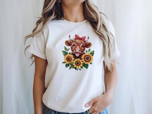 Tricou Femei - Cute Highland Cow - imagine 3