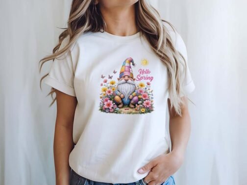 Tricou Femei - Garden Spring Gnome Roz - imagine 3