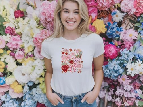 Tricou Femei - Boho Strawberry Coquette - imagine 2
