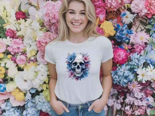 Tricou Femei - Floral Skull - imagine 2
