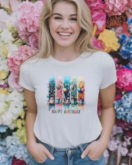 Tricou Femei – Happy Birthday Brushstroke