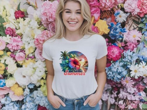 Tricou Femei - Hello Summer Flower - imagine 2
