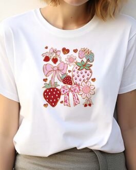 Tricou Femei – Boho Strawberry Coquette
