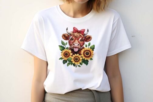 Tricou Femei - Cute Highland Cow