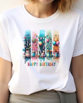 Tricou Femei – Happy Birthday Brushstroke