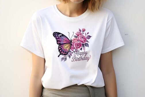 Tricou Femei - Birthday With Butterfly