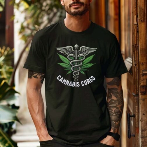 Tricou Barbati Cannabis Cures - imagine 2