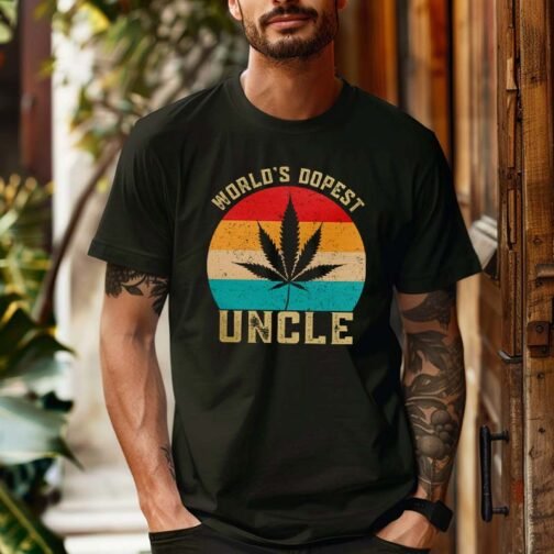 Tricou Barbati Worlds World's Dopest Uncle - imagine 2