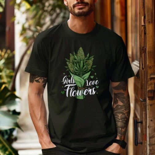 Tricou Barbati Girls Love Flowers - imagine 2